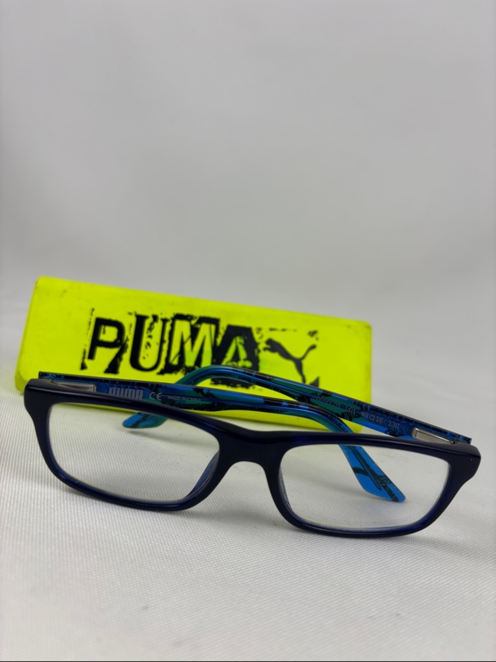 Kids Puma Blue Rectangle Eyeglasses Frames Only with Case